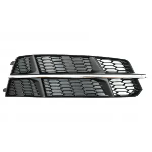 Bumper Lower Grille Covers Side Grilles suitable for Audi A6 C7 4G S-Line Facelift (2015-2018) Black Chrome