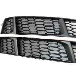 Bumper Lower Grille Covers Side Grilles suitable for Audi A6 C7 4G S-Line Facelift (2015-2018) Black Chrome