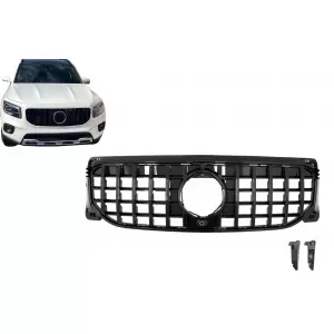 Front Grille suitable for Mercedes GLB-Class X247 (2019-2023) GT-R Panamericana Design Piano Black