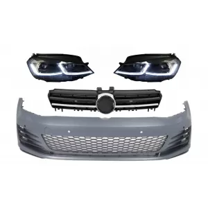 image-62-Első lökhárító LED fényszórókkal, dinamikus irányjelzőkkel és hűtőráccsal VW Golf VII 7 5G (2013-2017) GTI dizájn