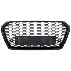 Badgeless Front Grille suitable for Audi A4 B9 8W (2016-2018) Sedan Avant RS Design Piano Black