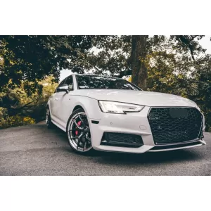 Badgeless Front Grille suitable for Audi A4 B9 8W (2016-2018) Sedan Avant RS Design Piano Black