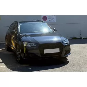 Sans emblème Calandre pour Audi A4 B9 8W 16-18 Berline Avant RS Look Noir brillant-image-6350751