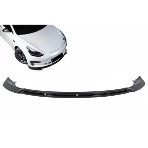 Front Bumper Spoiler Lip suitable for Tesla Model 3 (2017-up) Piano Black Add-on