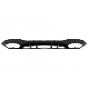 Rear Bumper Valance Diffuser suitable for Mercedes A-Class W177 Hatchback (2018-Up) Black Exhaust Muffler Tips