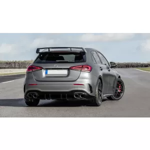 Rear Bumper Valance Diffuser suitable for Mercedes A-Class W177 Hatchback (2018-Up) Black Exhaust Muffler Tips