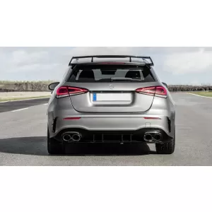 Rear Bumper Valance Diffuser suitable for Mercedes A-Class W177 Hatchback (2018-Up) Black Exhaust Muffler Tips