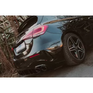 Rear Bumper Valance Diffuser suitable for Mercedes A-Class W177 Hatchback (2018-Up) Black Exhaust Muffler Tips