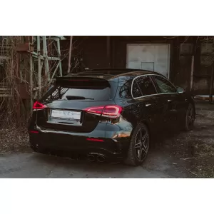 Rear Bumper Valance Diffuser suitable for Mercedes A-Class W177 Hatchback (2018-Up) Black Exhaust Muffler Tips