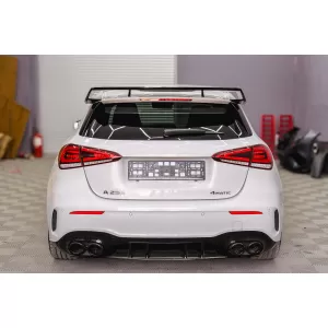 Rear Bumper Valance Diffuser suitable for Mercedes A-Class W177 Hatchback (2018-Up) Black Exhaust Muffler Tips