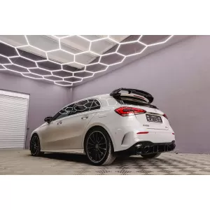 Rear Bumper Valance Diffuser suitable for Mercedes A-Class W177 Hatchback (2018-Up) Black Exhaust Muffler Tips