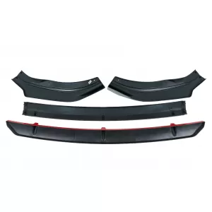Front Bumper Lip Extension Spoiler suitable for VW Polo AW MK6 (2018-up) Piano Black Add-On
