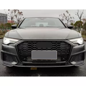 Badgeless Central Grille suitable for Audi A6 C8 4K (2018-up) RS6 Design Piano Black