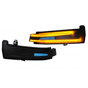 image-3-Visszapillantó tükör futófényes LED irányjelző Mercedes A-osztály W176, B-osztály W246, C-osztály W204/C204, CL W216, CLS C218, E-osztály W212/S212/C207, GLK X204, S-osztály W221 modellekhez, füst