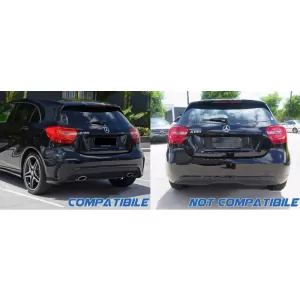 Rear Bumper Flaps Flics Side Fins suitable for Mercedes A-Class W176 (2012-2018) Piano Black