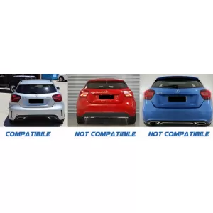 Rear Bumper Flaps Flics Side Fins suitable for Mercedes A-Class W176 (2012-2018) Piano Black