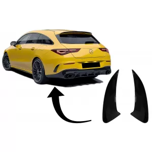 image-39-Preklopi stražnjeg branika Branik Bočne peraje prikladne za Mercedes CLA Shooting Brake X118 CLA Kupe C118 (2019-up) Piano crna CLA 45S Dizjan
