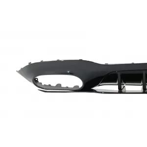 Rear Diffuser with  Front Side Vents and Flaps Side Fins suitable for Mercedes A-Class V177 Sedan (2018-2022) Black Exhaust