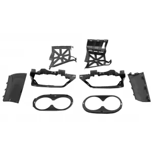 Rear Diffuser with  Front Side Vents and Flaps Side Fins suitable for Mercedes A-Class V177 Sedan (2018-2022) Black Exhaust