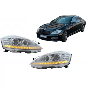 image-43-Scheinwerfer LED für MERCEDES W221 S-Klasse 2005-2009 Facelift Look LHD