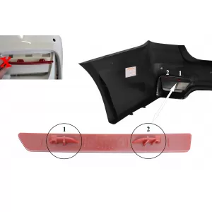 Set Rote Reflektoren für BMW 3er F30 2011-2019 Nur EVO Look Hintere Stoßstange-image-6090810