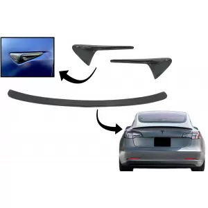 image-7-Hátsó spoiler irányjelző fedőkkel, Tesla Model 3 (2017-) modellekhez, valódi szénszál