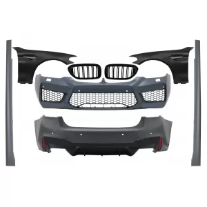 image-25-Komplett Body Kit króm első sárvédőkkel és zongoralakk fekete hűtőráccsal BMW 5 G30 (2017-) M5 Dizájn