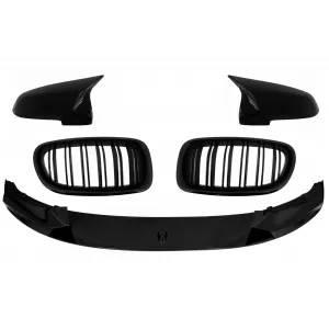 Prelungire Bara Fata cu Capace oglinzi si Grile Centrale compatibil cu BMW Seria 5 F10 F11 Sedan Touring (2015-2017) M-Performance Design