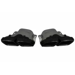 Difuzor Bara Spate si Ornamente Bara Spate Flapsuri compatibil cu Mercedes C-Class C205 A205 Coupe Cabriolet (2014-2019) Facelift C63S Design Negru-image-6073235