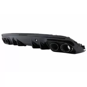 Difuzor cu ornamente evacuare si Eleron Portbagaj compatibil cu Mercedes C-Class W205 (2014-2020) pentru bara AMG Sport Line-image-6073647