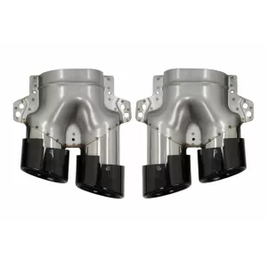 Difuzor cu ornamente evacuare si Eleron Portbagaj compatibil cu Mercedes C-Class W205 (2014-2020) pentru bara AMG Sport Line-image-6073654