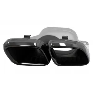 Ornamente tobe pentru sistemul de evacuare compatibil cu Mercedes C-Class W205 S205 C205 A205 C63 C63S Facelift (2019-up) Negru-image-6076722