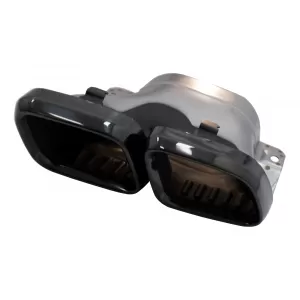 Ornamente tobe pentru sistemul de evacuare compatibil cu Mercedes C-Class W205 S205 C205 A205 C63 C63S Facelift (2019-up) Negru-image-6076724
