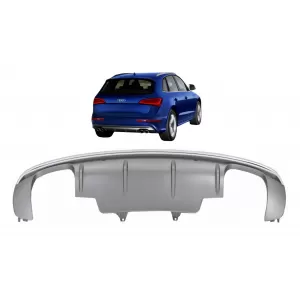 Hátsó lökhárító diffúzor AUDI Q5 8R (11.2008-2016), zongoralakk fekete/króm, S-Line Dizájn-image-6076507