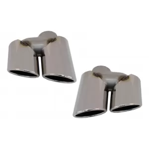Exhaust Muffler Tips Tailpipes suitable for Audi Q5 8R (11.2008-2016) SQ5 Design Chrome