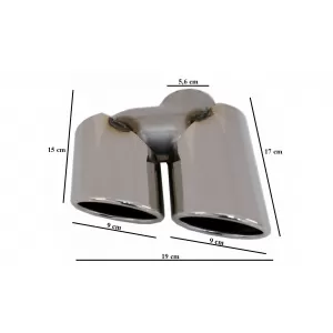 Exhaust Muffler Tips Tailpipes suitable for Audi Q5 8R (11.2008-2016) SQ5 Design Chrome