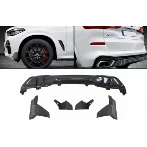 Aero Body Kit Stoßfängerlippe Diffusor für BMW X5 G05 2018-2022 M Performance Carbon Look-image-6076020