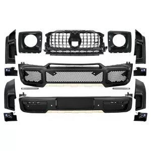 image-7-Bodykit Stoßstange Kühlergrill für Mercedes G-Klasse W463 2018+ Radkästen