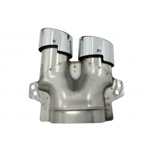Diffusor für Mercedes C W205 S205 Sport Line 14-20 C43 Look Endrohre Chrom-image-6078327