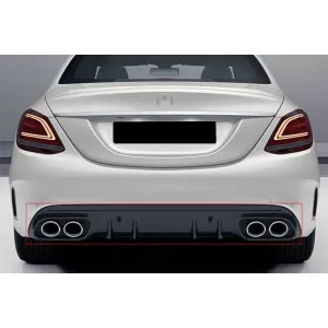 Diffusor für Mercedes C W205 S205 Sport Line 14-20 C43 Look Endrohre Chrom-image-6078333