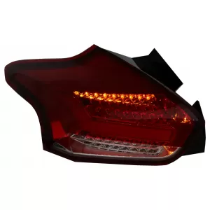 Taillights suitable for Ford Focus MK 3 Hatchback Facelift (2015-2018) Full LED BAR  With Flowing Dynamic Sequential Turning Lights, Red White-image-6075088