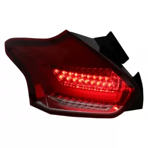 Taillights suitable for Ford Focus MK 3 Hatchback Facelift (2015-2018) Full LED BAR  With Flowing Dynamic Sequential Turning Lights, Red White-image-6075089