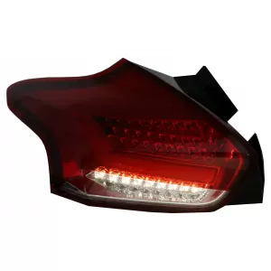 Taillights suitable for Ford Focus MK 3 Hatchback Facelift (2015-2018) Full LED BAR  With Flowing Dynamic Sequential Turning Lights, Red White-image-6075090