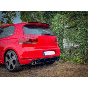Rear Bumper Extension for Diffuser and Rear Side Splitters suitable for VW Golf VI 6 GTI (2008-2013) Black