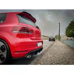 Rear Bumper Extension for Diffuser and Rear Side Splitters suitable for VW Golf VI 6 GTI (2008-2013) Black