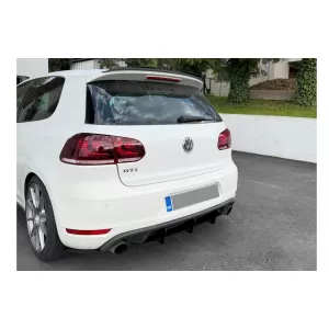 Rear Bumper Extension for Diffuser and Rear Side Splitters suitable for VW Golf VI 6 GTI (2008-2013) Black