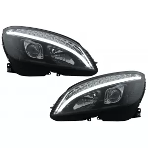 image-79-LED fényszóró Mercedes C-osztály W204 S204 (2007-2010), fekete, dinamikus irányjelző