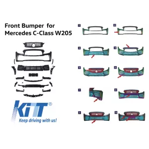 Frontstoßstange für Mercedes C-Klasse W205 S205 A205 C205 2014-2020 GT R Look-image-6079187