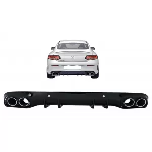 Diffuseur pour Mercedes Classe C C205 A205 Coupé Cabriolet 14-19 Embouts C43 Look-image-6077771
