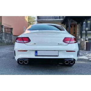 Diffuseur pour Mercedes Classe C C205 A205 Coupé Cabriolet 14-19 Embouts C43 Look-image-6095529